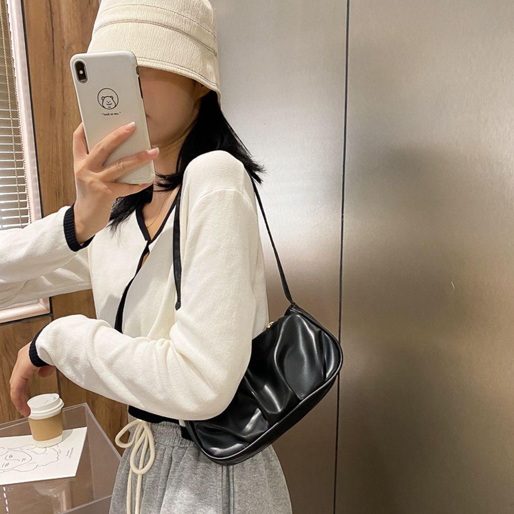 MOCHO Túi Xách Da PU Xếp Ly Đơn Giản Đựng Điện Thoại Dành Cho Nữ