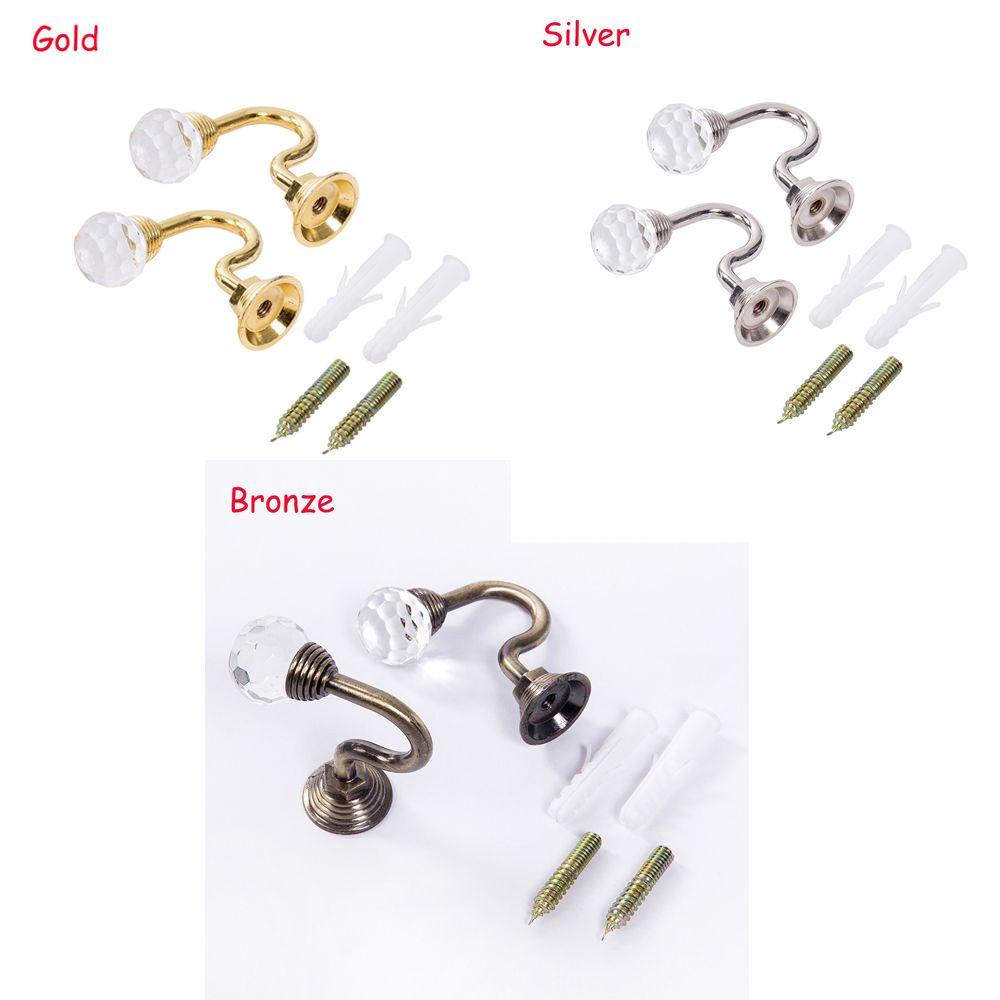 Set 2 Móc Treo Rèm Cửa Gắn Tường Phong Cách Vintage Thiết Thực Tiện Lợi Giá Đỡ