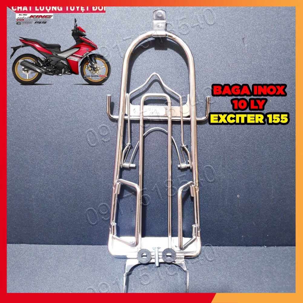 Baga EX155 và Ex 155 VVA (Exciter 155 VVA) Cao Cấp INOX, Sơn Đen Tĩnh Điện, Xititan 7 màu Dày 10 Ly Chắc Chắn Mẫu 2021 (