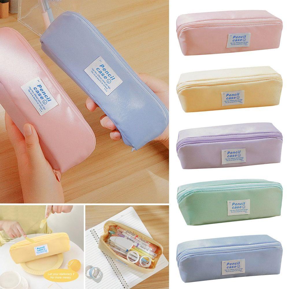 PISTA Túi Đựng Bút Bằng Vải Canvas Sức Chứa Lớn In Họa Tiết Dễ Thương Tiện Dụng Cho Học Sinh