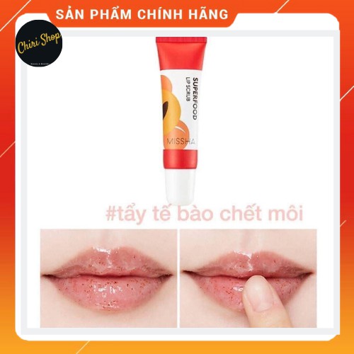 Tẩy Da Chết Môi Missha [CHÍNH HÃNG] dưỡng môi mềm mại hồng hào Superfood Apricot Lip Scrub 9.8g | BigBuy360 - bigbuy360.vn