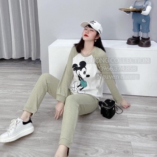 Đồ bộ nữ dài tay YSUN mặc nhà thời trang mới nhất, Chất liệu Cotton cao cấp B868