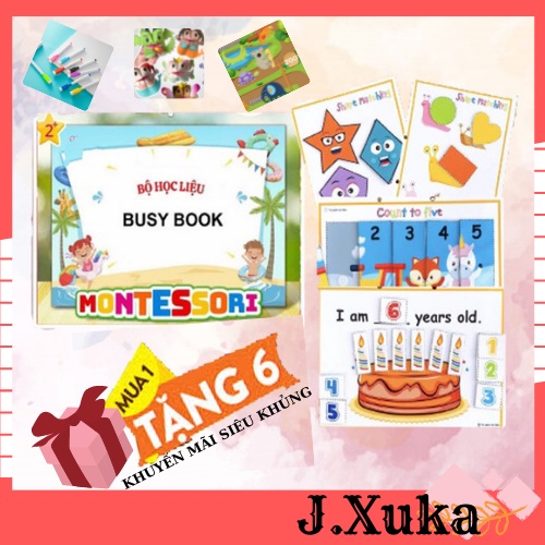 Học liệu Montessori cho bé Busy book Bóc dán thông minh giúp bé phát triển tư duy J18