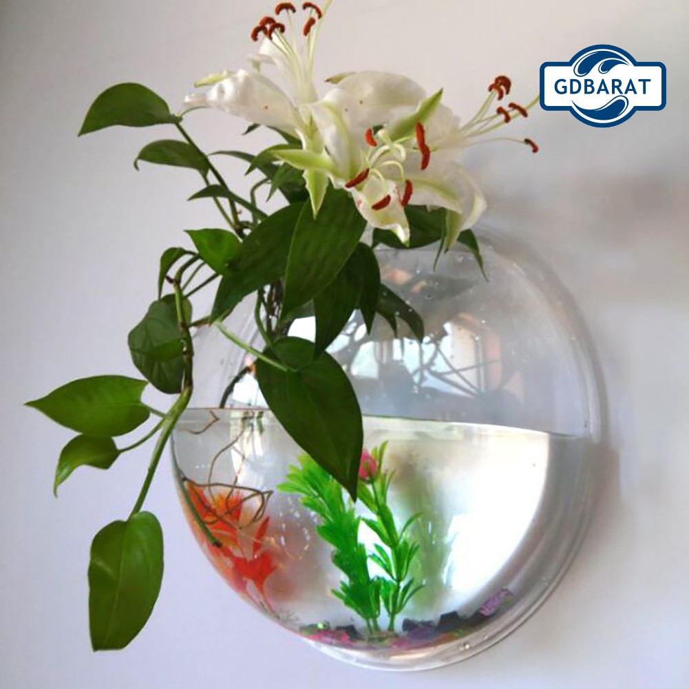 Bình Hoa Treo Tường Bằng Nhựa Acrylic Trong Suốt Thiết Kế Sáng Tạo Độc Đáo
