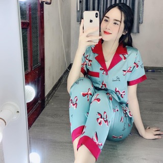 Đồ bộ lụa satin Flamingo