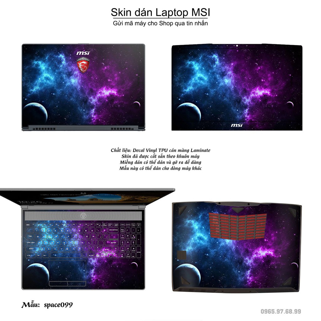 Skin dán Laptop MSI in hình không gian _nhiều mẫu 17 (inbox mã máy cho Shop)