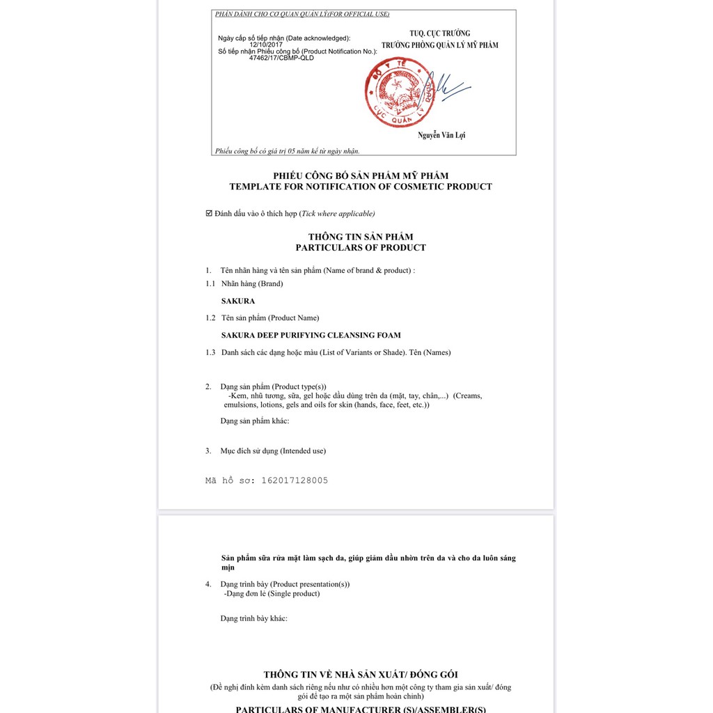 Sữa Rửa Mặt Dầu Mụn Sakura Deep Purifying Cleansing Foam 100ml