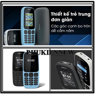 ĐIỆN THOẠI NOKIA 105 (2017) 2 SIM MÀN ZIN, MAN ZIN CHÍNH HÀNG BH12