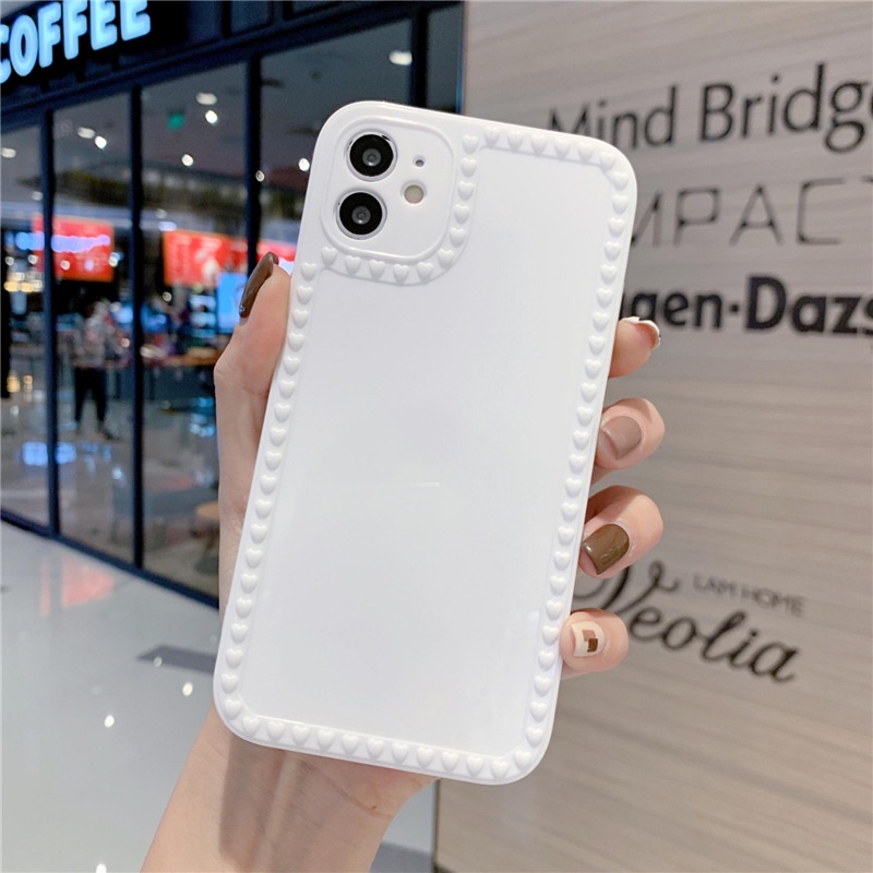 Ốp điện thoại viền vuông hình trái tim cho Iphone 6/6plus/6s/6splus/7/7plus/8/8plus/x/xs/xr/xsmax/11/12/13/pro/max/plus | BigBuy360 - bigbuy360.vn
