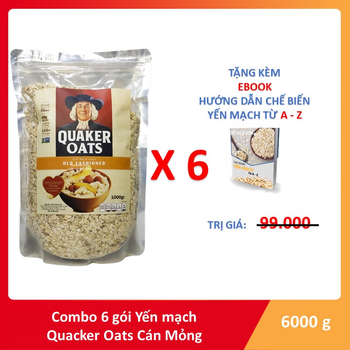 Combo 6 kg Yến mạch cán mỏng
