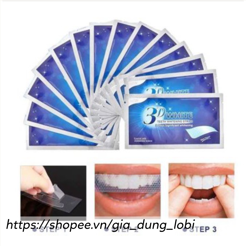 Miếng dán trắng răng 3D White Teeth Whitening Strips Hộp 7 gói