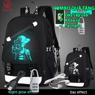 Bộ Balo nam nữ đi học đựng laptop Tặng kèm ( Cáp sạc USB, Khóa chống trộm, Tai nghe) Cặp học sinh Mới HÓT