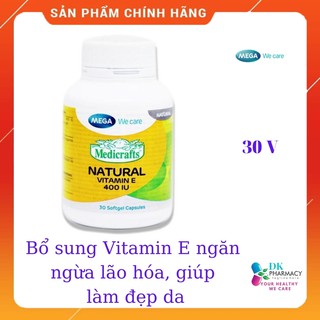 Viên uống Medicrafts Natural Vitamin E 400 IU (30 viên) - ngăn ngừa lão hóa, giúp trẻ hóa làn da