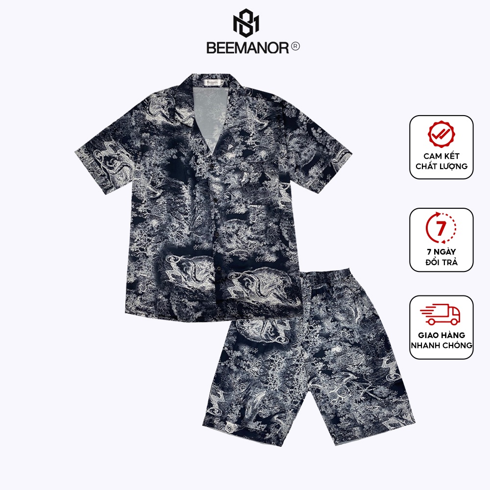 Bộ đồ ngủ nam Pijama lụa cao cấp mềm mịn,thoáng mát với thiết kế tinh tế, đường may tỉ mỉ TJ01-Beemanor