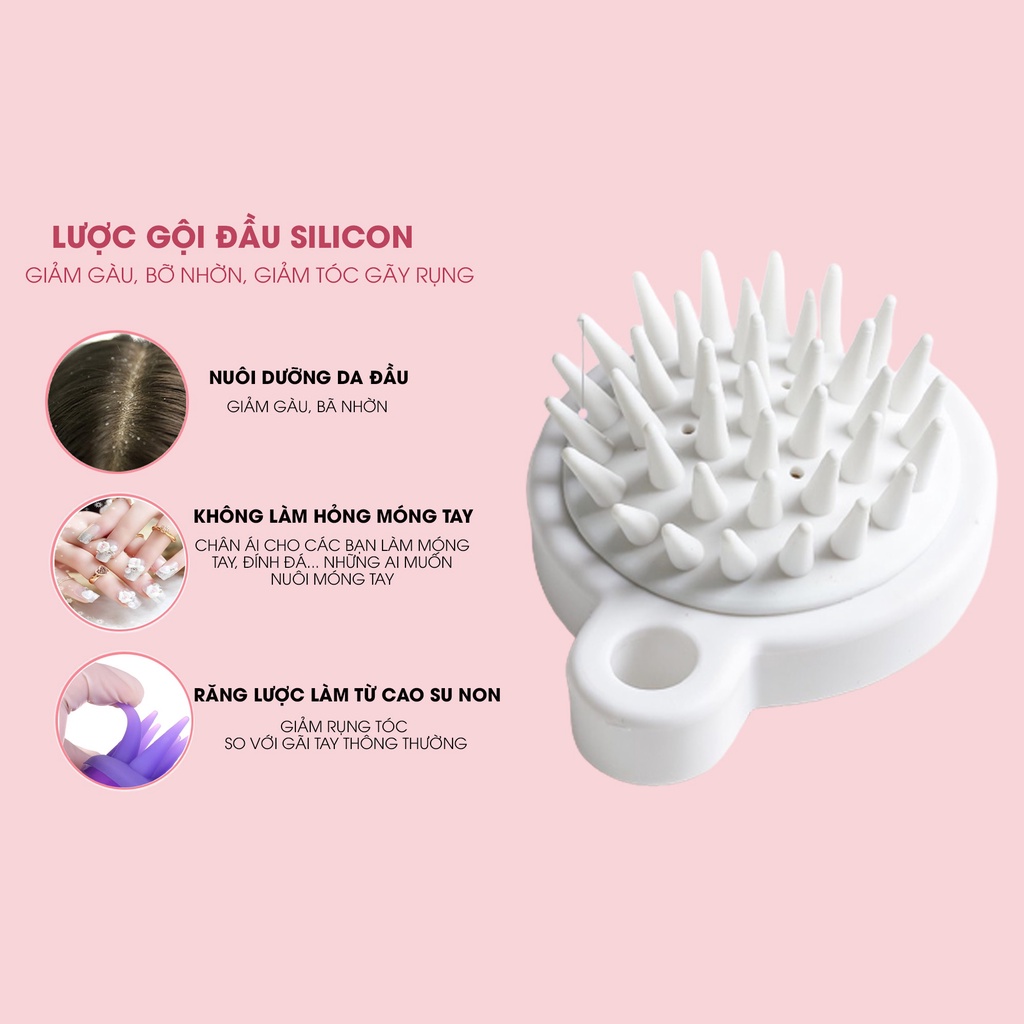 Lược gội đầu bằng silicon mát xa kích thích mọc tóc
