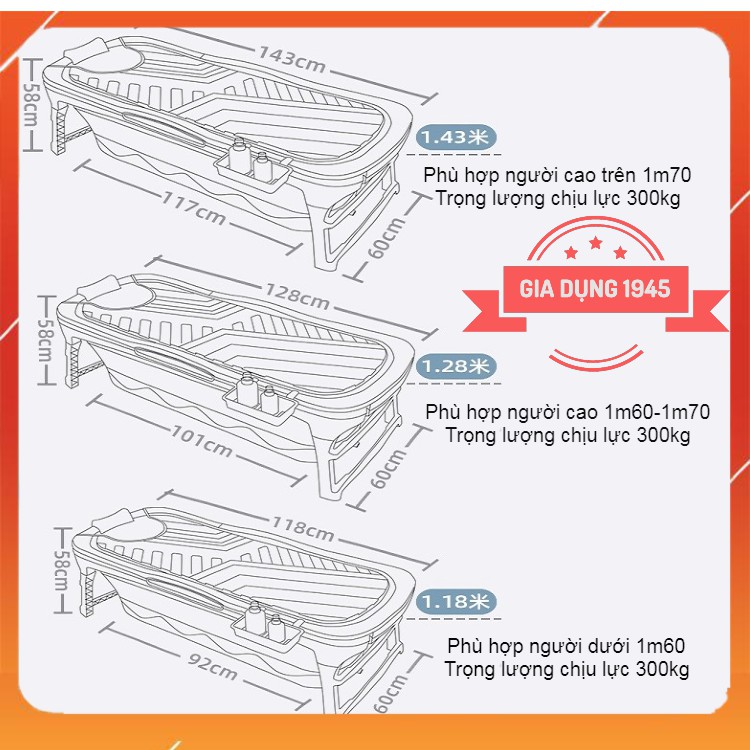 Bồn tắm gấp gọn cho gia đình người lớn đẳng cấp 5 sao 1.45m,bồn tắm thông minh, bồn tắm cho trẻ em