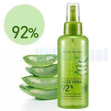 ( 100% chính hãng) Xịt Khoáng Giải Nhiệt Cho Da Nha Đam Aloe Vera 92%