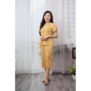 Bộ lanh việt thắng quần lửng áo xếp li