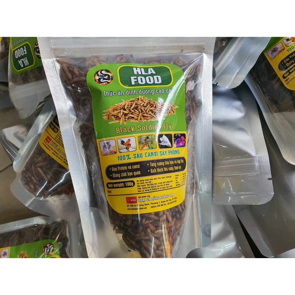 Thức Ăn Sâu Canxi Sấy Khô Cho Cá Cảnh Thức Ăn Cá Rồng, Thức Ăn Cho Cá Koi, Thức Ăn Cá La Hán, Thức Ăn