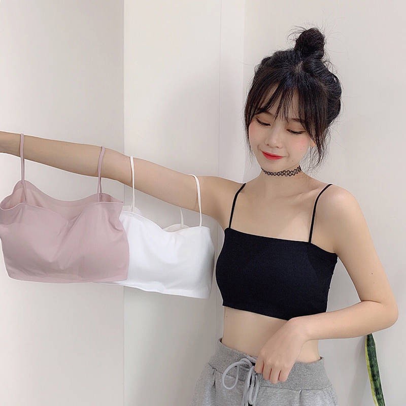 Áo Lót Bra, Áo Ngực Su Đúc 2 Dây Xinh Xắn Chất Thun Mát Lạnh Có Đệm Nâng Ngực 8881