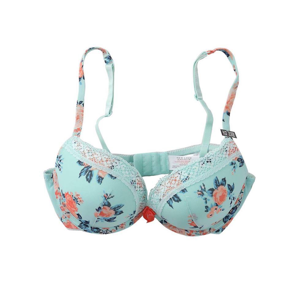 Áo ngực đẹp, freeship, áo ngực xanh bông a25 new