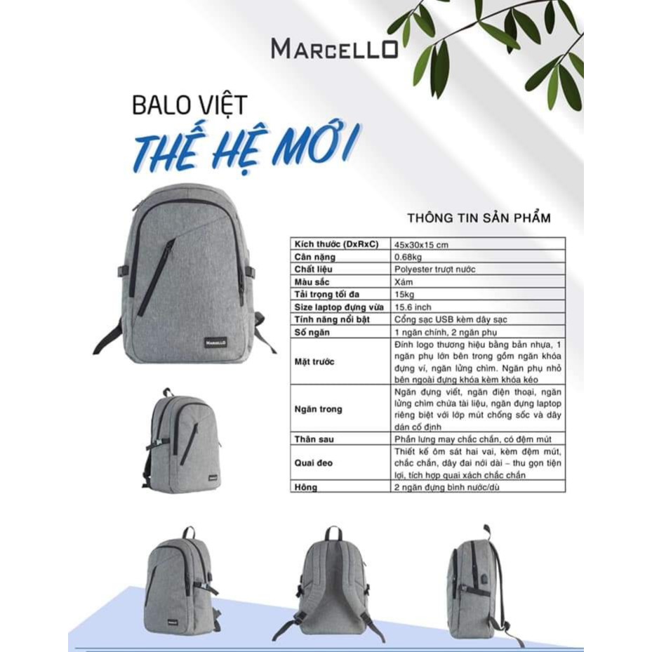 BALO MARCELLO CAO CẤP VNVALI02 THỜI TRANG, ĐA NĂNG #8