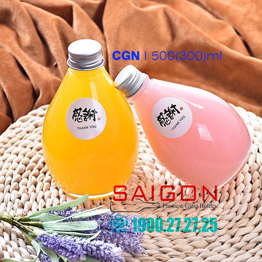 Chai Thủy Tinh Giọt Nước nắp nhôm 500ml (Hoặc 300ml )