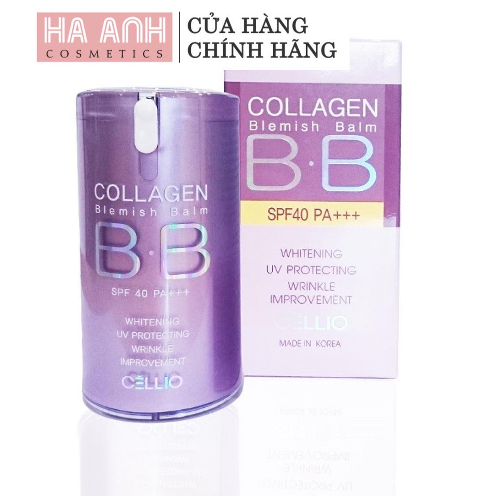Kem nền BB Cellio Collagen Blemish Balm SPF 40 PA+++ #21 Light Beige: Tone Da sáng