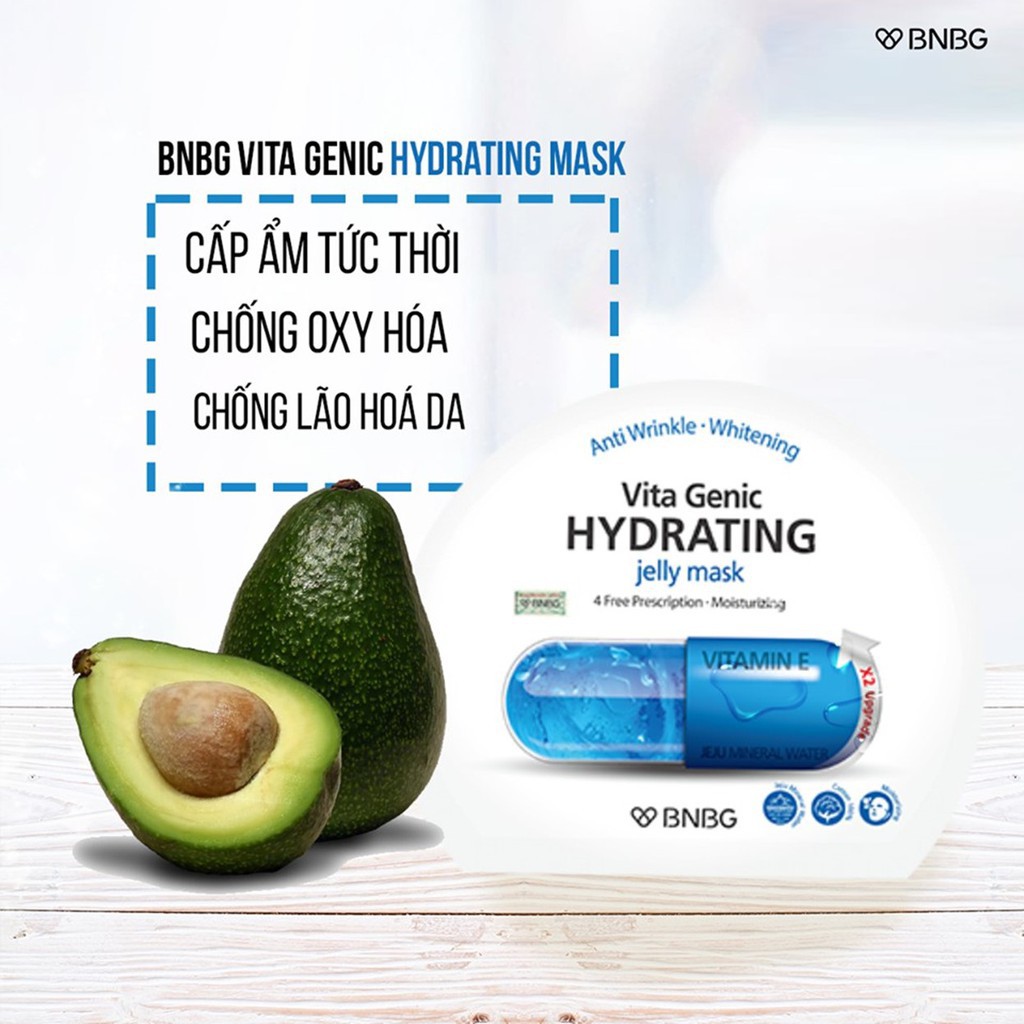 Mặt Nạ Giấy BNBG Hydrating Giúp Dưỡng Ẩm Da Mềm Mượt, Căng Bóng BNBG Vita Genic Hydrating Jelly Mask 30ml (xanh dương)