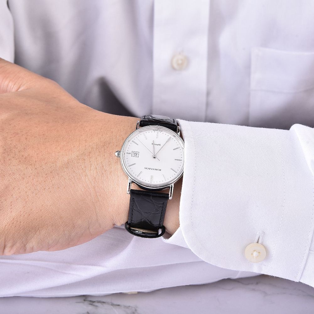 Đồng hồ Romanson Man Watch TL2626MWWH nam mặt nhỏ mặt kính Sapphire chống xước, máy Thụy Sĩ chống nước, dây da cao cấp