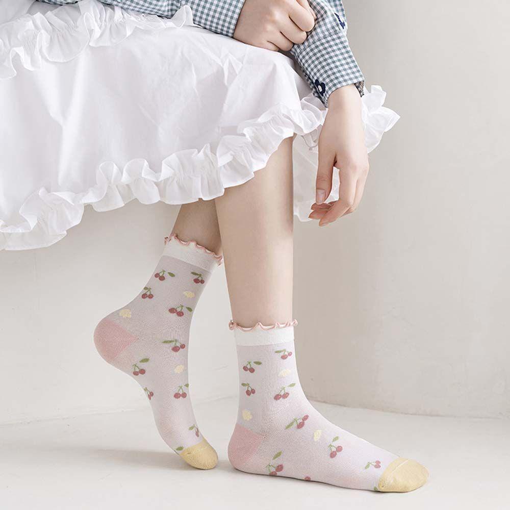 Mocho Vớ Lụa Thủy Tinh Siêu Mỏng Mới Lạ Phong Cách Harajuku Hàn Quốc Dễ Thương