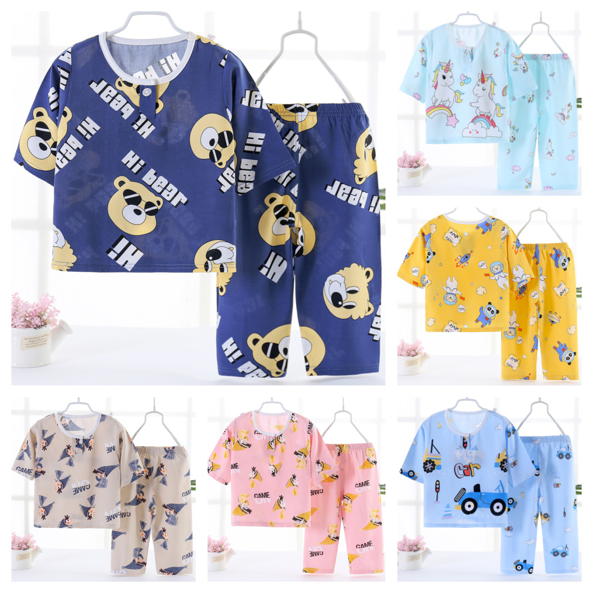 2 Pcs Set Boys & Girls Pyjamas 🔥SOFT COTTON🔥 Kids Pajamas Top and Pants Children Home Set Unisex Clothing Set Sleepwear Bộ cotton giấy dài tay cho bé sơ sinh, Bộ Đồ Con Gái Bộ Đồ Ngủ Trẻ Em Đồ Bộ Bé Nam