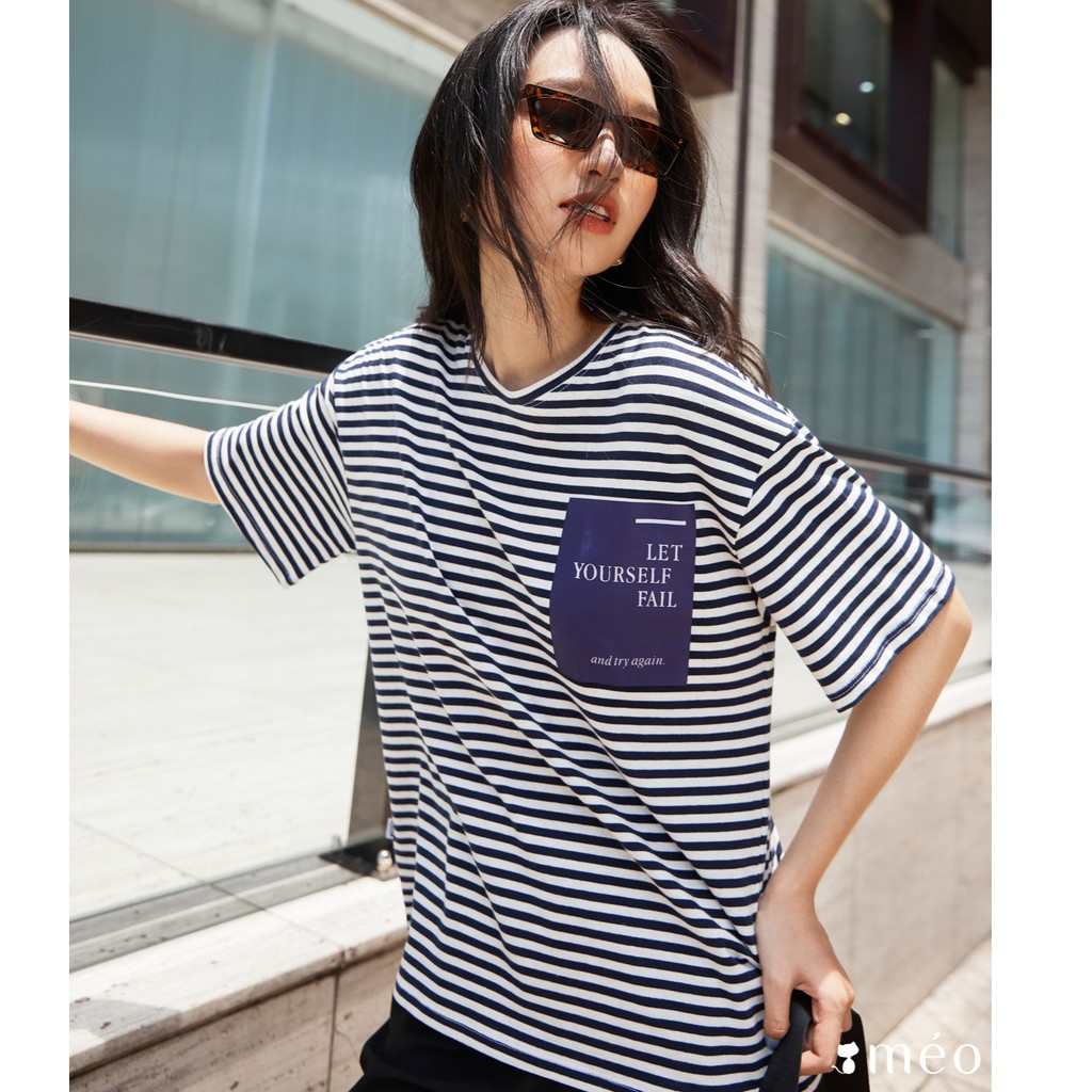 Áo thun tay lỡ Méo shop phông nữ cổ tròn cotton in chữ Color are you freesize form rộng