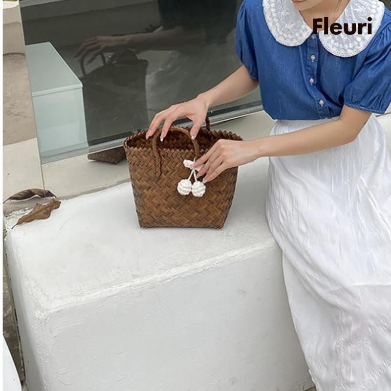 Túi Xách Đan Rơm Thời Trang Đi Biển Mùa Hè Phong Cách Bohemian Cho Nữ
