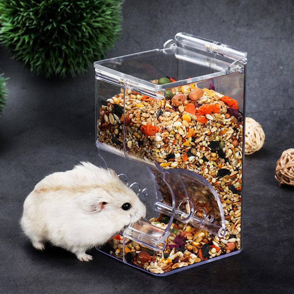 Hộp đựng thức ăn tự làm đầy trong suốt tiện lợi cho chuột Hamster