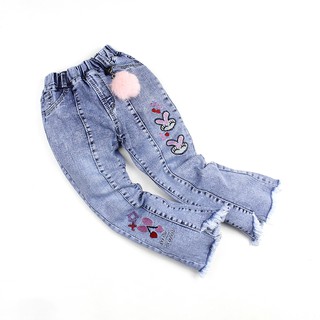 Quần jean bé gái dài Size Nhỏ Quảng Châu ống loe cho bé 1 tuổi đến 6 tuổi, từ 10 kg đến 20 kg hàng shop đẹp 05030