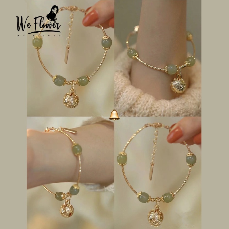 Vòng đeo tay WE FLOWER đính đá nhân tạo phong cách cổ điển may mắn thời trang dành cho nữ và bạn thân