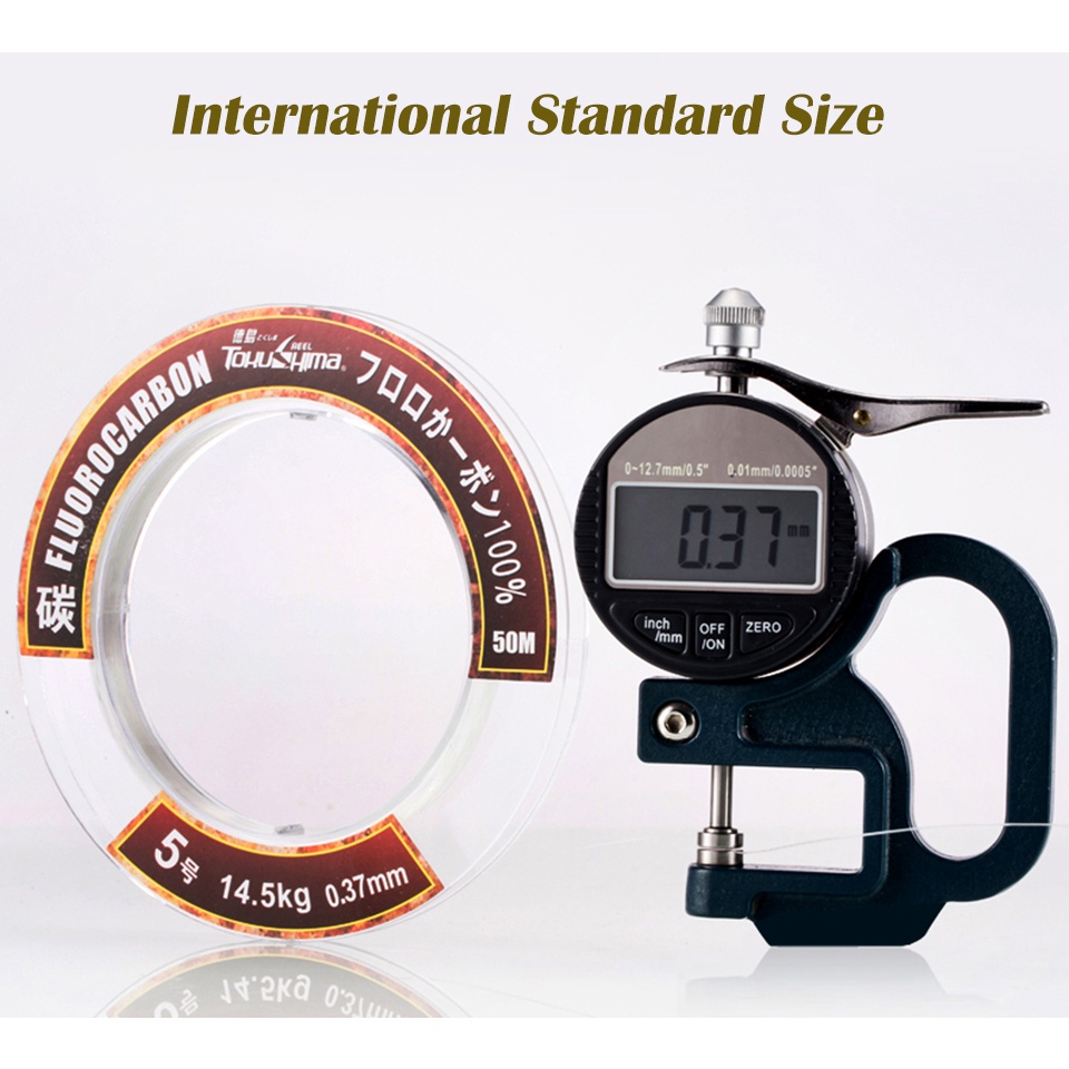 Cuộn dây câu cá 100% sợi fluorocarbon lực dẫn mạnh 50 100m dùng đánh bắt cá nước mặn