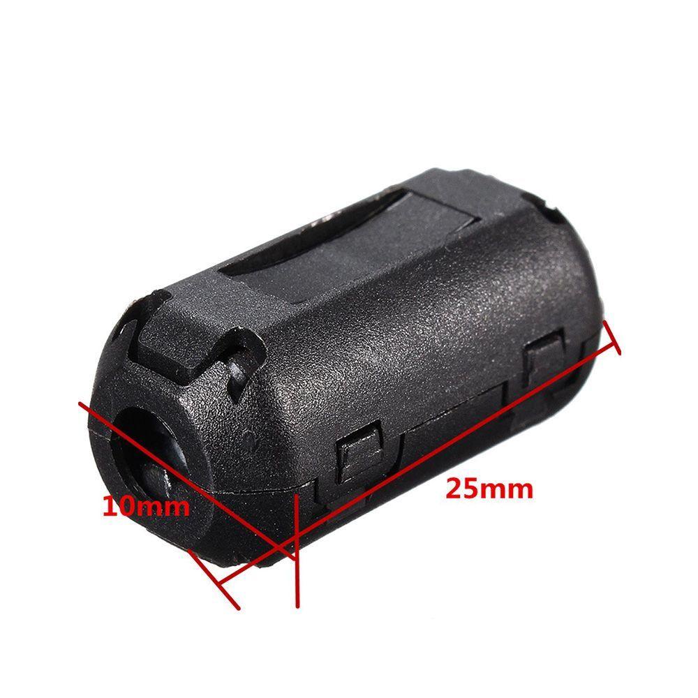Set 5 Lõi Lọc Bằng Nhựa Màu Đen Có Thể Tháo Rời EMI RFI 25 (L) X10 (W) Mm