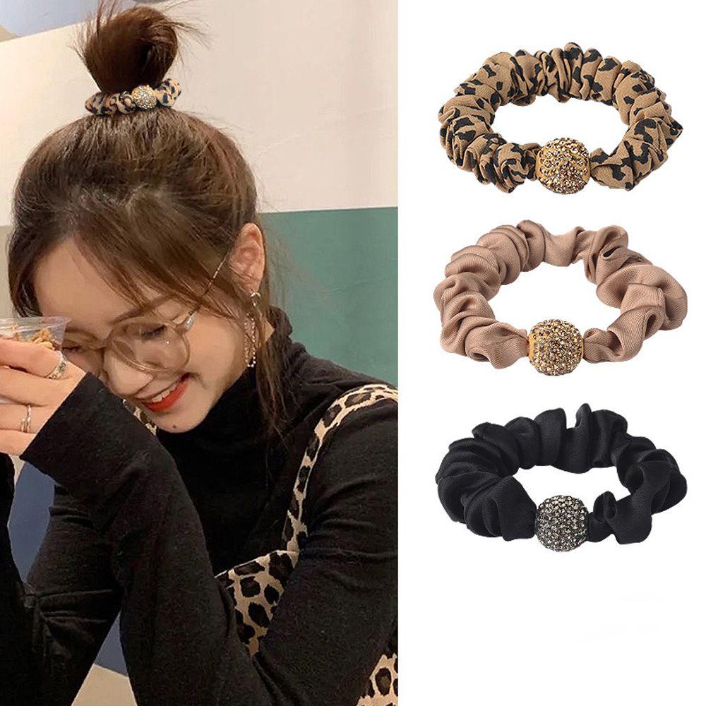 VANES1 Dây Buộc Tóc Cao Su Đính Hạt Phong Cách Hàn Quốc Cổ Điển Giá Đỡ