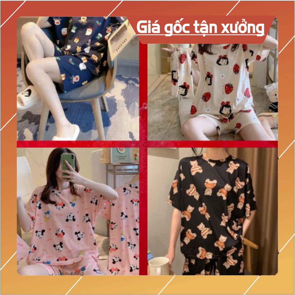[FreeShip Giá Sập Sàn] Đồ Ngủ Nữ Cute Cộc Tay Cottong Vận Động Thoải Mái Thoáng Mát Chất Bao Đẹp Mềm Mịn