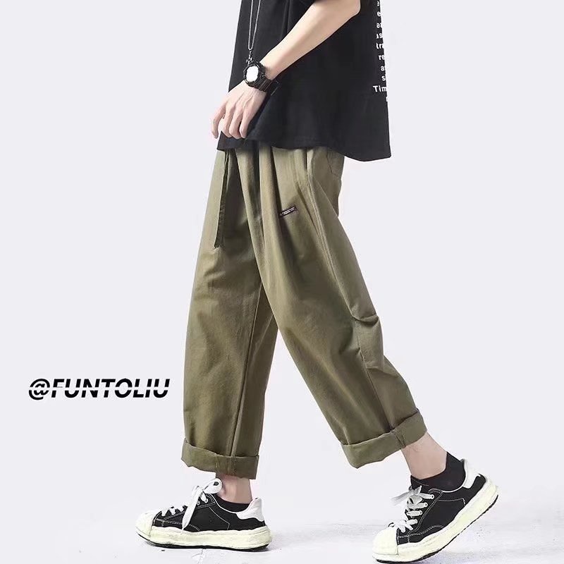 Quần Jogger Túi Hộp Màu Đen/Xanh Lá Phong Cách Quân Đội Hàn Quốc Thời Trang Cho Nam Size M-3XL