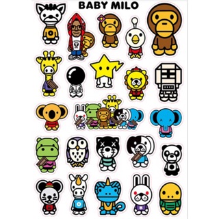 Sticker chống thấm nước dán nón bảo hiểm vali laptop khổ A4 baby milo