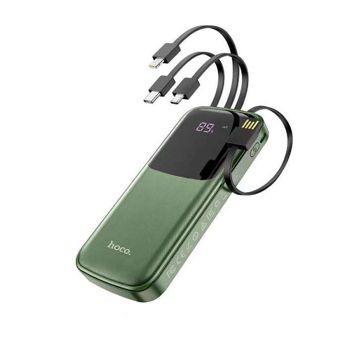 Sạc pin dự phòng Hoco DB07 -10.000mAh tích hợp dây sạc 3 đầu Lightning, Micro, Type C