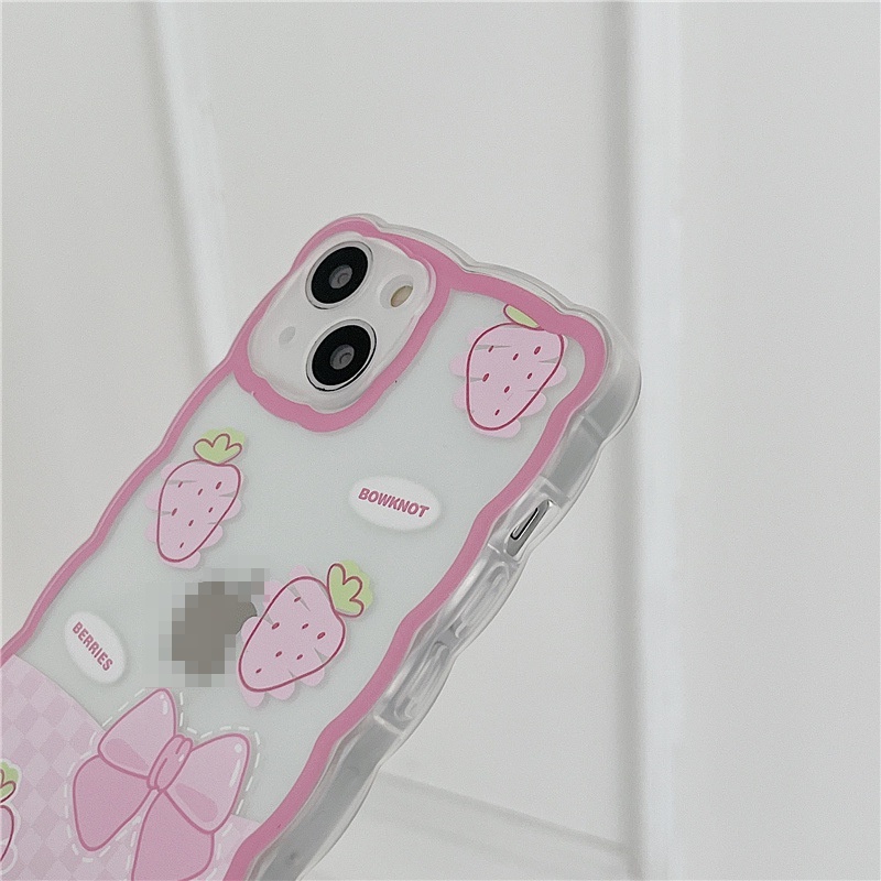 Ốp lưng iphone Ốp Điện Thoại Họa Tiết Gợn Sóng Lớn Và Nơ Cho Iphone 13Promax 11 / 12 14pro / xr / 6Plus-14 Dinuo case