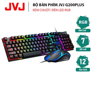 Bộ bàn phím máy tính kèm chuột JVJ G200Plus có dây, đèn LED RGB 7 màu BH 12 tháng thumbnail