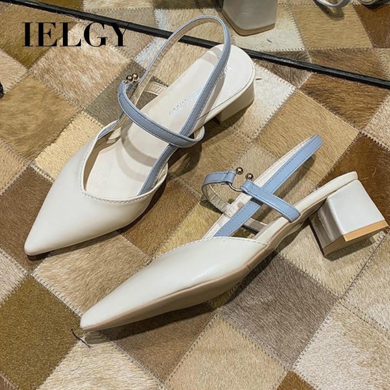 Giày cao gót IELGY mũi nhọn phối khóa cài sành điệu dành cho nữ
