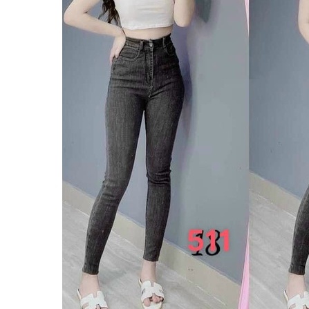 Quần Jean nữ Cao Cấp màu xám đen trơn cắt gấu Chất jean Co dãn nhẹ vải mềm Black Fashion Shop qn511