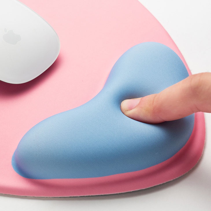 Lót Chuột Có Đệm Tay Silicon hình Trái Tim màu Pastel cực đẹp, siêu êm, hàng chất lượng
