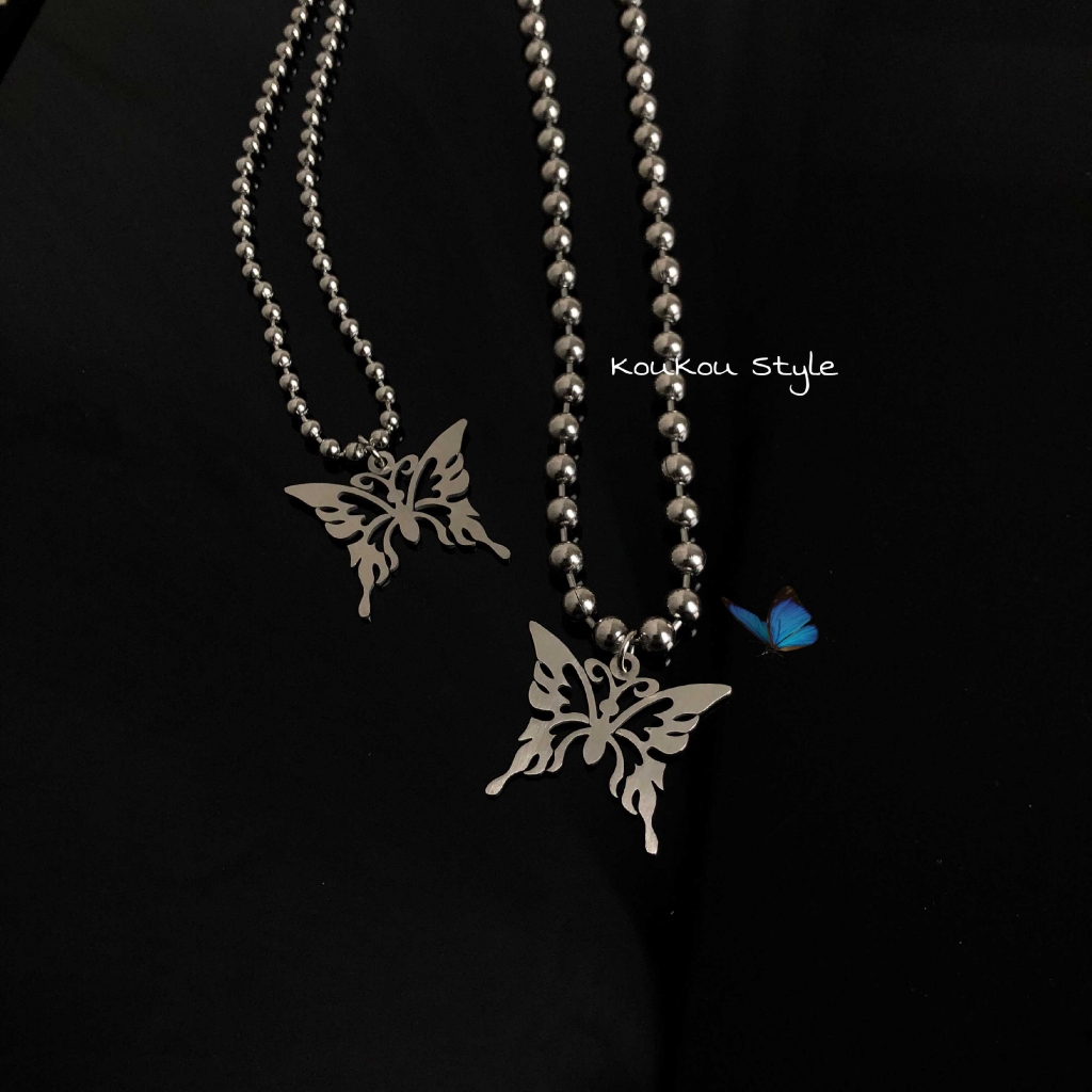 Dây Chuyền Thép Không Gỉ Mặt Hình Bướm 30 Phong Cách Âu Mỹ